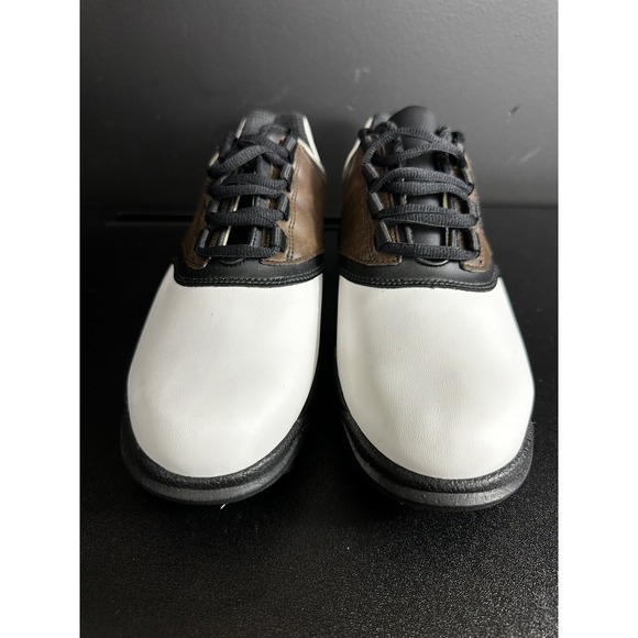 FootJoy Golf Shoes 7.5 Men's White/Brown Saddle Low Top Gently Worn GreenJoys - Picture 8 of 16